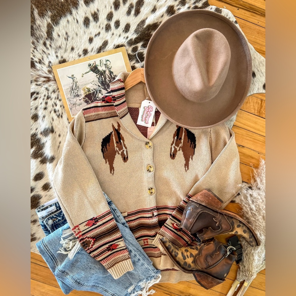 The Laramie Horse Cardigan Sweater